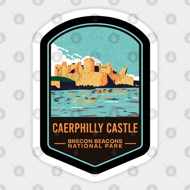 Caerphilly Castle Brecon Beacons National Park Sticker by JordanHolmes